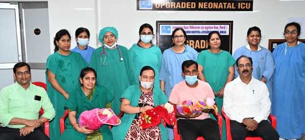 Bhilai Steel Plant के सेक्टर 9 हॉस्पिटल में एक मां ने जन्में 3 बच्चे, गूंजी किलकारी, कंगारू मदर केयर से इलाज