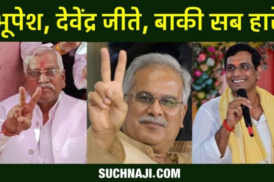 Election Big Breaking: CM Bhupesh Baghel, Devendra Yadav, Gajendra, Lalit, Rikesh and Domanlal won the election, re-counting in Bhilai