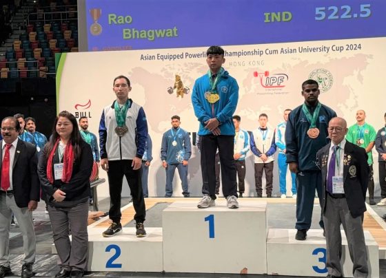 Bhilai's J Bhagwat won bronze medal in Asian Equipped Powerlifting Championship, hoisted tricolor in China