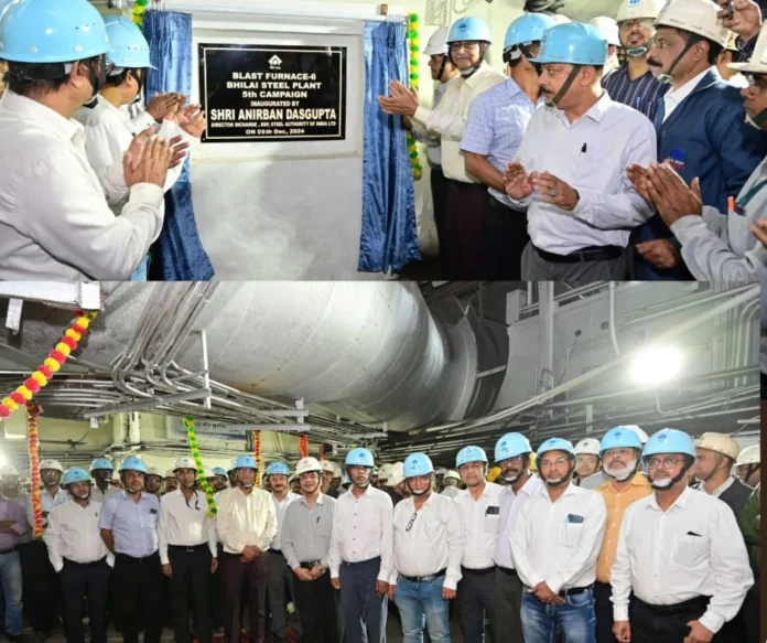 SAIL-BSP’s Blast Furnace-6 Blown-in once again beginning its 5th campaign after Extensive Capital repair