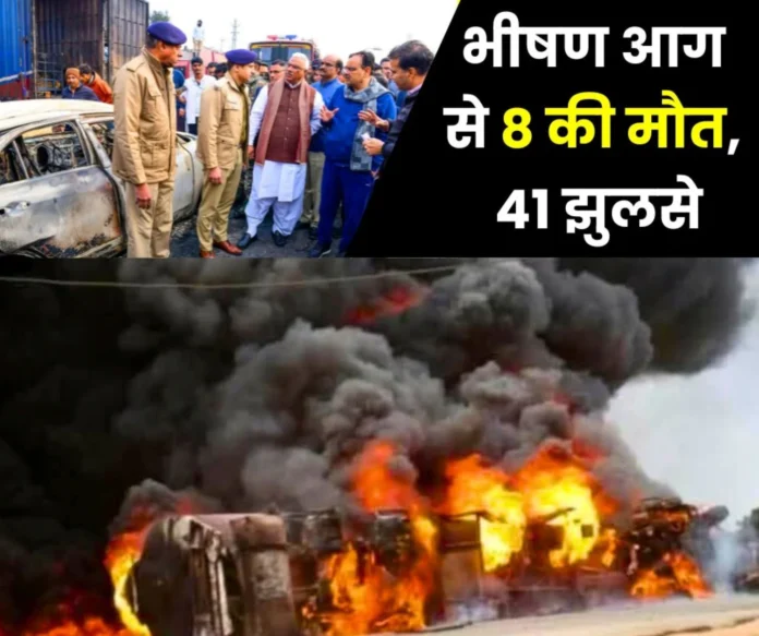 Rajasthan accident Jaipur-Ajmer highway shaken by collision between 2 tankers, 8 dead, 41 burnt Rajasthan accident: Jaipur-Ajmer highway shaken by collision between 2 tankers, 8 dead, 41 burnt