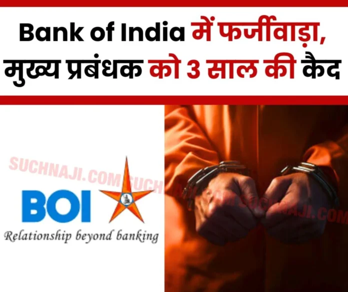 Bank of India Chief Manager of Bank of India gave credit facility, loan with fake documents, imprisoned for 3 years Bank of India: Chief Manager of Bank of India gave credit facility, loan with fake documents, imprisoned for 3 years