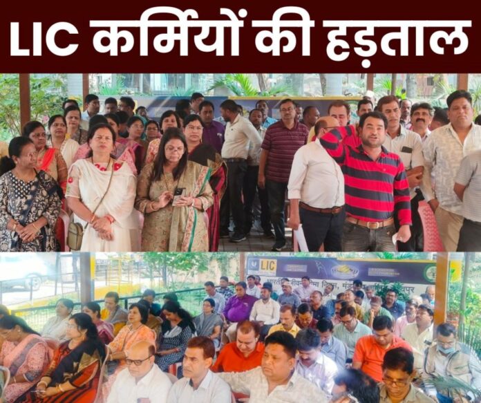 Insurance Employees LIC employees on strike demanding new recruitment and recognition of trade union Insurance Employees: LIC employees on strike demanding new recruitment and recognition of trade union
