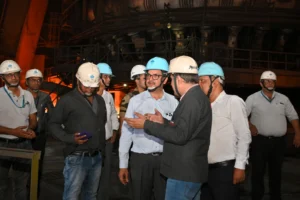 Acting DIC Manish Raj Gupta visits Bhilai Steel Plant, Sector 9 Hospital, Rawghat and Rajhara